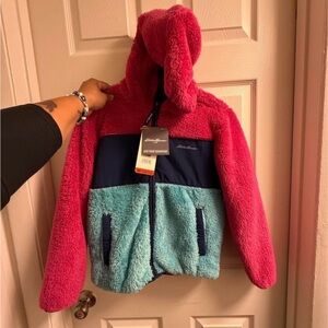 Eddie Bauer Fleece Jacket in Pink and Teal